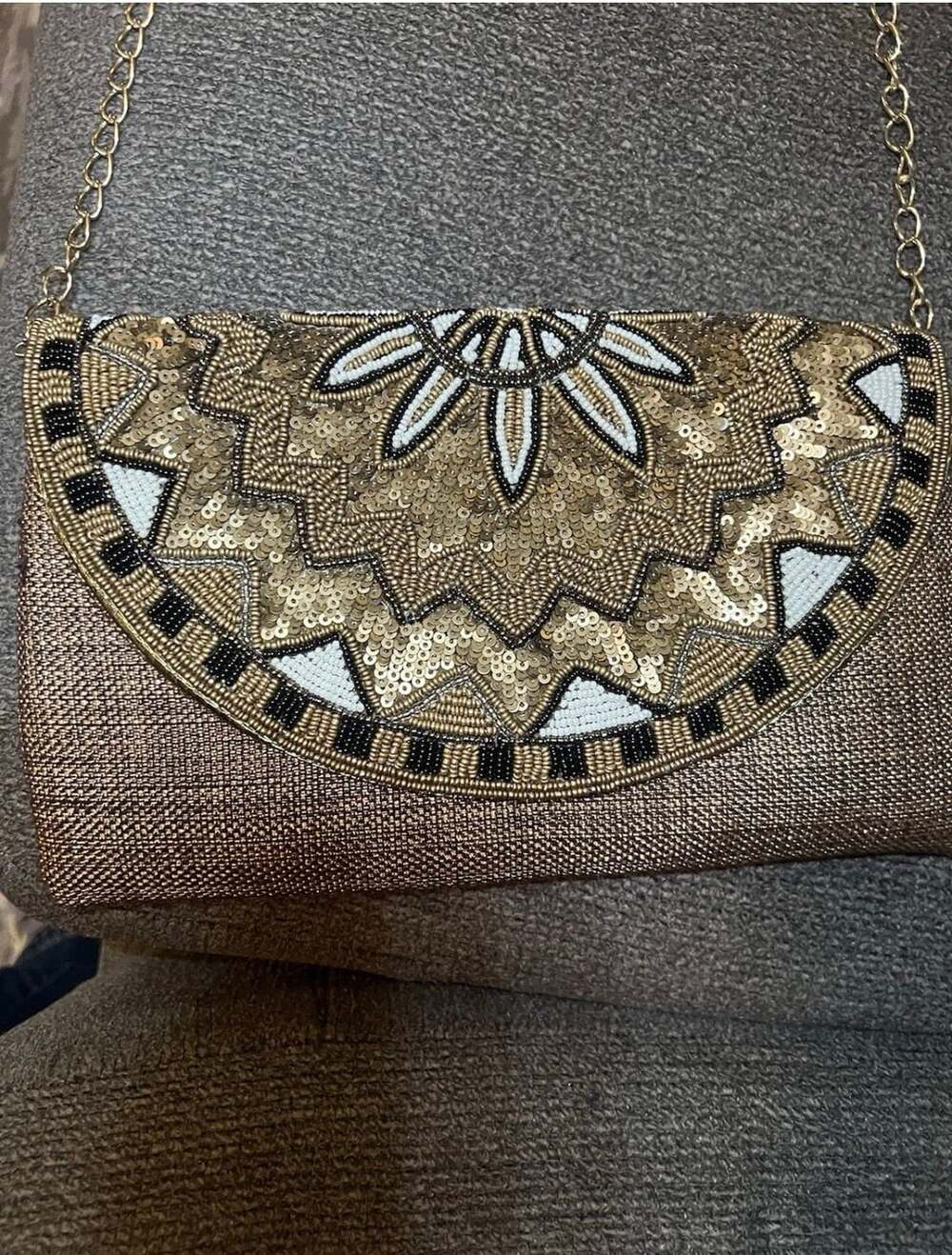Fancy Party Clutch Hand Embroidered On Silk/Jute Material.